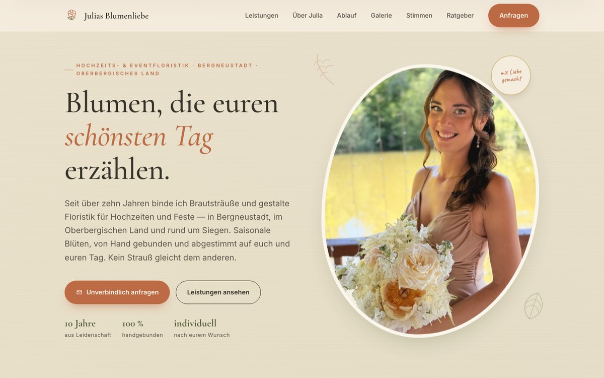 Startseite von juliasblumenliebe.de